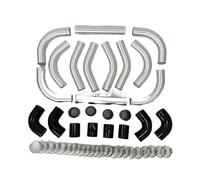 Enfriador de aire de turbo Kit de tubería Turbo Intercooler Universal de aluminio, tubo + acoplador de manguera OD 2,0 "2,5" 3 "pulgadas 300mm de largo(2.0 Inch 12pcs kit)