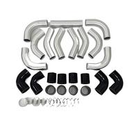 Enfriador de aire de turbo Kit de tubería Turbo Intercooler Universal de aluminio, tubo + acoplador de manguera OD 2,0 "2,5" 3 "pulgadas 300mm de largo(2.5 Inch 12pcs kit)