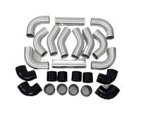 Enfriador de aire de turbo Kit de tubería Turbo Intercooler Universal de aluminio, tubo + acoplador de manguera OD 2,0 "2,5" 3 "pulgadas 300mm de largo(3.0 Inch 12pcs kit)