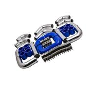 Enfriador de aire de turbo Tubería Turbo Intercooler Universal de aluminio de 2,5 "+ manguera azul + kits de abrazadera en T