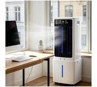Enfriador de aire evaporativo 3 en 1 con control remoto, tanque de agua de 12 L, ventilador de enfriamiento evaporativo con 3 velocidades, 3 modos de viento, oscilación de 120°