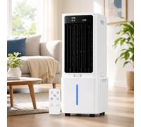 Enfriador de Aire Evaporativo con Tanque Desmontable 12L, Ventilador Portátil 3 Velocidades y 3 Modos, Temporizador 12H, Oscilación Amplia, Mando a Distancia, Climatizador para Hogar y Oficina