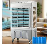 Enfriador de Aire evaporativo Enfriadores de pantano portátiles de 3 velocidades Tanque de Agua de 50/55 L y 3 velocidades de Ventilador, Ventilador de refrigeración portátil de oscilación de 120 °
