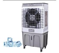 Enfriador de aire evaporativo industrial, tanque de agua de 60 litros, oscilación de 120°, 3 modos y velocidades de viento, enfriador de pantano de alta potencia para uso comercial al aire libre