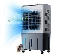 Enfriador de aire evaporativo portátil de 50 litros con control remoto, ventilador oscilante para habitaciones grandes, sistema de enfriamiento por nebulización de bajo consumo con temporizador y ru