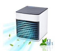 Enfriador de aire personal, ventilador portátil USB con 3 velocidades y luz LED, mini humidificador para habitación, oficina y dormitorio