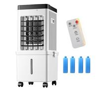 Enfriador de Aire portátil de 15 L, Aire Acondicionado portátil con Control Remoto de 3 velocidades, Ventilador ionizador, humidificador, purificador de Aire, temporizado