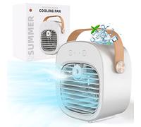 Enfriador de Aire Portátil, Mini Aire Acondicionado Móvil, Climatizadores Evaporativos con Función de Humidificación, 3 Velocidades, Ventilador De Sobremesa para Dormitorio Oficina, Blanco