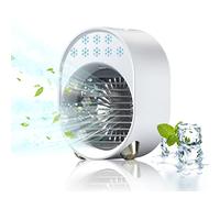 Enfriador de Aire Portatil Silencioso, 4 en 1, Portable Air Cooler - Aire Acondicionado Mini, Cooling Fan, Climatizador Agua Water Chiller USB 3600mAh