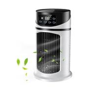 Enfriador de Aire Portátil - Ventilador De Mesa Con Agua,Ventilador 3 Velocidades con Luz LED para Dormitorio, Oficina, Habitación Infantil y Estudio