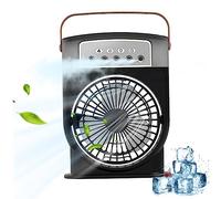 Enfriador De Aire PortáTil Ventilador Evaporativo Enfriadores De Agua Con 3velocidades De Viento Unidad De CA Silenciosa Con Niebla Y Luz Nocturna Humidificador Recargable USB Con Tanque Agua De 600ML