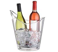 Enfriador de botellas de vino BarCraft, cubo para 2 botellas, cubitera transparente, elegante cubo acrílico en ángulo con asa integrada, 10 litros, 20,5 x 25,5 x 28. cm, 1 unidad