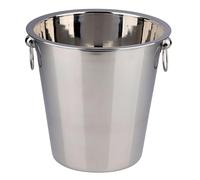 Enfriador de champán de acero inoxidable grande brillante y mate, con asas de anillo, cubo de vino, enfriador de botellas, cubitera de hielo, cubitera para champán, para bebidas, cubo de vino