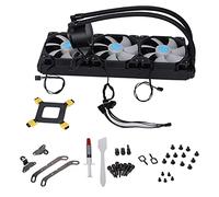 Enfriador de CPU Cabeza fría RGB Control inteligente de temperatura Ventilador LED Halo Enfriador líquido de CPU con ventilador PWM y 7 aspas para PC de juegos Computadora de