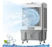 Enfriador de evolución industrial de 50 litros con cajas de hielo, ventilador antiniebla portátil para taller y garaje, control de 3 velocidades, giro automático de hasta 120 grados, refrigeración