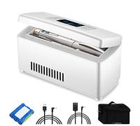 Enfriador de insulina portátil con batería de 10,000 mAh, caja de refrigeración de medicamentos de viaje con recargable por USB, termostato de 2 a 8 ℃ para viajes, coche, hogar y oficina, batería