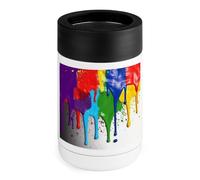 Enfriador de latas de 12 onzas, telón de fondo de salpicaduras de pintura impreso aislado de acero inoxidable portátil para latas de cerveza para refrescos, coque, jugo, etc