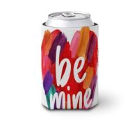 Enfriador de latas de cerveza, corazón grande con las palabras Be Mine, enfriador de cerveza, soporte de bebidas aislado suave para fiestas, playa, eventos, hogar
