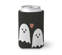 Enfriador de latas de cerveza, dos bonitos fantasmas enamorados para latas de cerveza, soporte de bebidas aislado suave para fiestas, playa, eventos, hogar