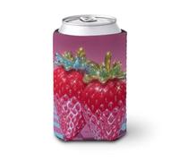 Enfriador de latas de cerveza, dos fresas realistas para latas de cerveza, enfriador de cerveza, soporte de bebidas aislado suave para fiestas, playa, eventos, hogar