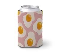 Enfriador de latas de cerveza, huevos fritos en rosa, cubierta simple para latas de cerveza, soporte de bebidas aislado suave para fiestas, playa, eventos, hogar