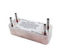 Enfriador de Mosto Cerveza casera 20 platos intercambiador de calor chiller, del plato, acero inoxidable 304, enfriador elaboración cerveza, 1/2 "Barb
