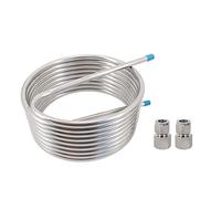 Enfriador de Mosto Intercambiador de calor acero inoxidable 25 'x 1/2 "Intercambio Sistema puré Bobina 304 12" Diámetro Tanque licor caliente(10inch Female)