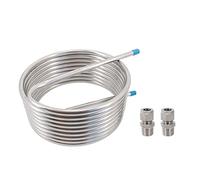 Enfriador de Mosto Intercambiador de calor acero inoxidable 25 'x 1/2 "Intercambio Sistema puré Bobina 304 12" Diámetro Tanque licor caliente(10inch Male)