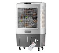 Enfriador de pantano con mando a distancia y temporizador de 12 horas, enfriador de aire evaporador, oscilante automático, 3 velocidades, 4 cubitos de hielo, ventilador de humidificación 3 en 1 para