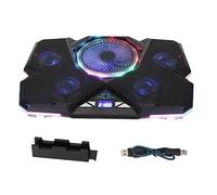 Enfriador de portátil con 12 Modos RGB, 7 Soportes de Altura, Ventilador de refrigeración para Juegos con Pantalla LED para portátiles de 12 Pulgadas y 17,3 Pulgadas, Juegos,