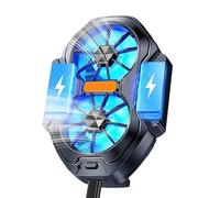 Enfriador de teléfono para juegos, enfriador de teléfono con clip trasero de doble ventilador, herramienta de entretenimiento para smartphone, ancho ajustable para transmisión de video, escuchar