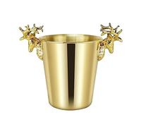 Enfriador de vino aislado de champán del cubo de h Cubo de hielo acero inoxidable for fiestas con asas elegantes, enfriador champán y vino, accesorio for bares, bañera dorada for bebidas