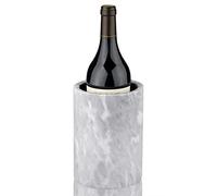 Enfriador de vino de mármol natural Linkidea, elegante cubo aislante para botellas de vino, regalo para entusiastas del vino, ideal para reuniones y eventos (blanco)