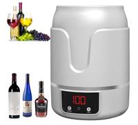 Enfriador de vino eléctrico portátil con decantador de sonido de alta frecuencia, 5 ajustes ajustables, forro de acero inoxidable, pantalla digital para uso doméstico y comercial