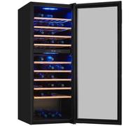 Enfriador de vino Exquisit WS2-78GTE-160G doble zona 45 botellas negro LED