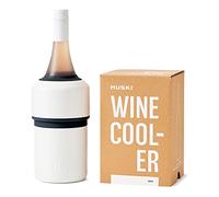 Enfriador de vino Huski | Diseño sin hielo galardonado | Mantiene el vino frío hasta 6 horas | se adapta a algunas botellas de champán | Regalo perfecto para los amantes del vino (Blanco)