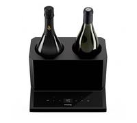 H.Koenig Enfriador de Vino LVX28 para 2 Botellas, Vino Blanco, Tinto, Rosado, Compatible con Botellas de Hasta 9cm de Diámetro, Temperatura Regulable 5 a 18 °C, Control Digital, Termoeléctrico, 87W