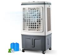 Enfriador Evaporativo 3 En 1, Ventilador De Aire PortáTil con Tanque De 30l Y 3 Velocidades - Ventilador De Aire Acondicionado Sin Unidad Exterior con Rueda para Interior/Exterior