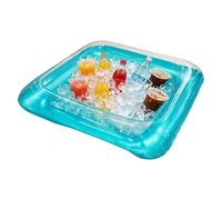 Enfriador inflable - Bandeja cuadrada portátil flotante con tapón de , 1 pieza de enfriador inflable de bebidas para en la piscina, patio trasero al aire libre, patio, verano