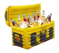 Enfriador Inflable, Cofre del Tesoro Pirata, Enfriador de Bebidas y Alimentos, Fiesta en la Playa en la Piscina de Gran Capacidad, 23, 6x11, 8x15 Pulgadas