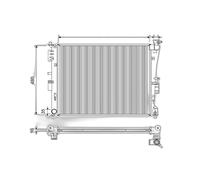 Enfriador Refrigeración Del Motor 635MM-480MM Alu VALEO Apto para Kia Optima