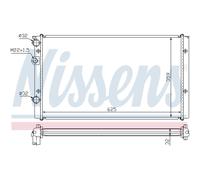 NISSENS Radiador refrigeración del motor Ancho de red 378mm Longitud de red 628mm Profundidad de red 34mm 65248