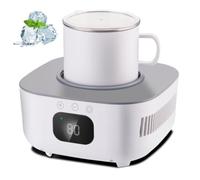 Enfriador y Calentador Eléctricos, Enfriador de Bebidas con Pantalla LCD | Enfriador de Tazas de Sobremesa, Enfriamiento Nominal hasta -15°C y Calor hasta 80°C para Casa y Oficina