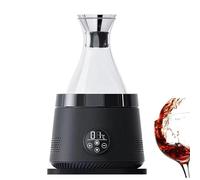 Enfriador y decantador de vino eléctrico de 0 a 20 °C, enfriador de vino portátil con jarra de 1,5 L, luz ambiental de 3 colores, enfriamiento rápido y ultrasilencioso(Black)