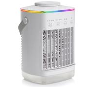 Enfriadores evaporativos multifuncionales de 700 ml de alta capacidad con iluminación de ambientes coloridos, funciona con USB, ventilador de escritorio