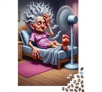 Enfriamiento del Ventilador de la Mujer anciana Set De 1000 Piezas Papel Reciclado Puzzle Familiar Aficionados A Los Fácil Almacenar Rompecabezas Atractivo Horas Entretenimiento 70x50cm/1000pcs