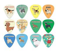 Enfriar Creanoso Selecciones de la guitarra perro (12-Pack) - Medium Gauge celuloide - regalos únicos Música y embutidoras de la media para hombres le novio marido Son Niños Niños Niños músico dueños