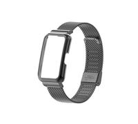 ENFYUSTR Correa de metal apta for Honor Band 6 7 9 Accesorios de banda Correa de reloj de acero inoxidable apta for Huawei Band 6 7 6 Pro 8 9 Pulseras + Caja de metal(Black,For Honor Band 6/7)