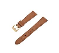 ENFYUSTR Correa de piel de becerro con relieve en forma de cruz, correas de reloj de piel de becerro de 18/19/20/21 mm, accesorios for relojes(Brown-Gold,18mm)