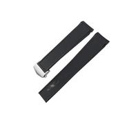ENFYUSTR Correas de reloj de goma impermeables de 22 mm y 20 mm for TAG HEUER Aquaracer 300 WAY201B CALIBRE 5(Black silver,20mm)